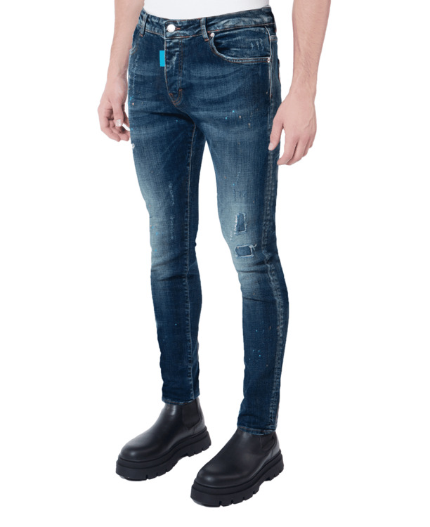 BLAUWE VERSLETEN BLAUWE VLEK MANNEN