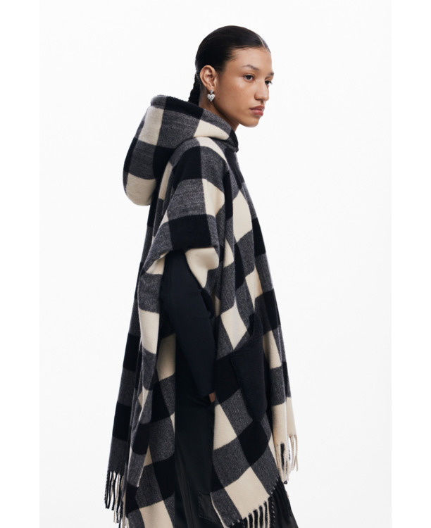 PONCHO PONCHO REPRISE ARENAL BLACK&WHITE