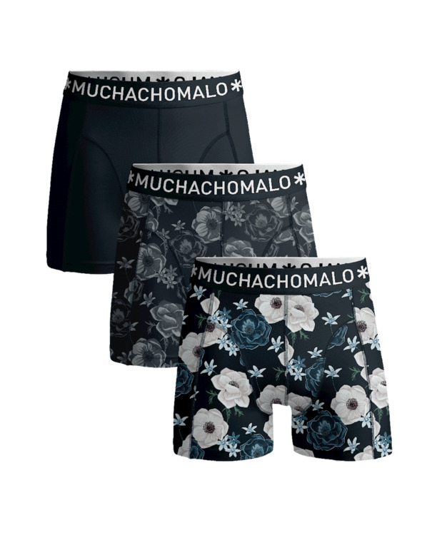 Heren 3-Pack Boxershort Print/Print/Effen Print/Print/Grey