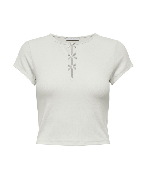 Regular Fit O-Neck Short Sleeves (S/S) T-shirt met strikdetail voor dagelijks gebruik