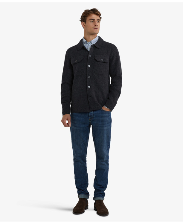 Fashion Button Cardigan 100% Wool Blend Heren