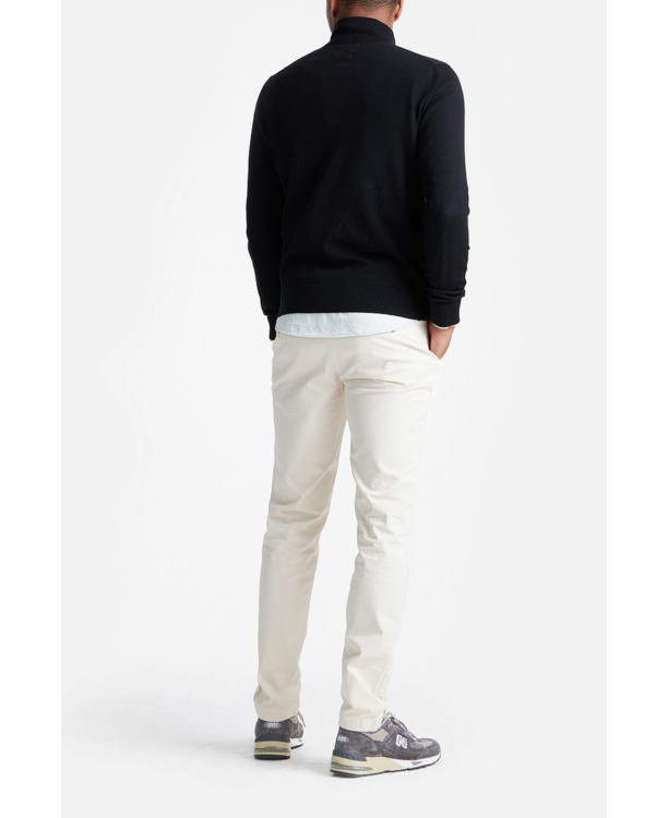 King Essentials The Michael Half Zip Pull Merino Zwart