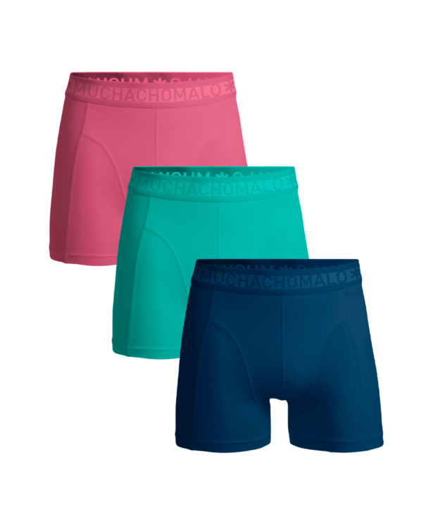 Jongens 3-Pack Boxershorts Effen Blue/Blue/Pink
