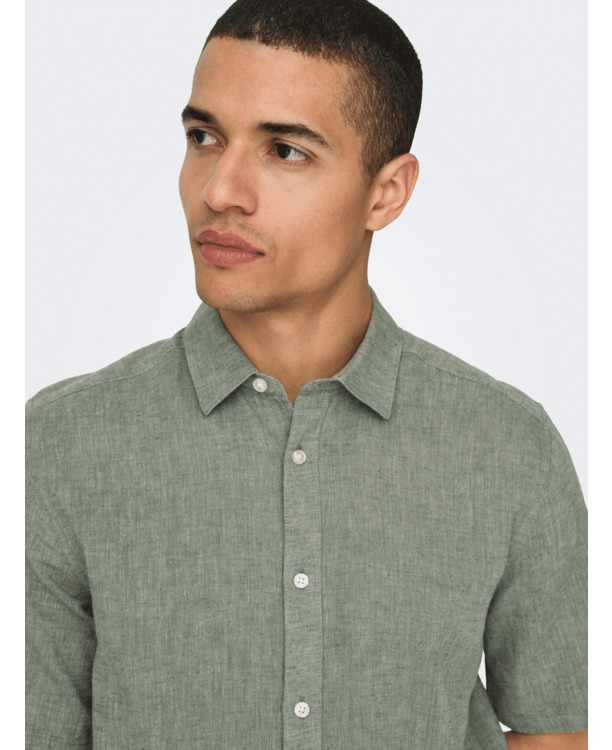 Slim Fit Overhemdkraag Korte Mouwen (K/M) Heren