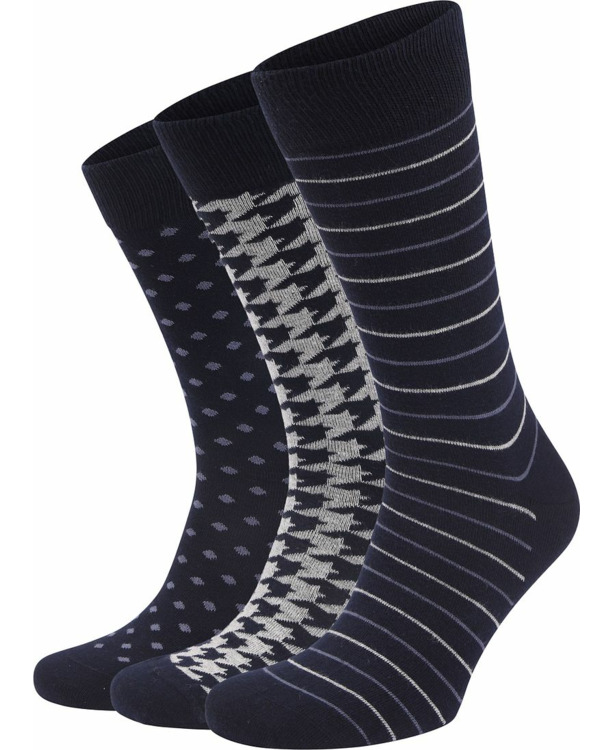 Suitable Sokken 3-Pack Print Navy