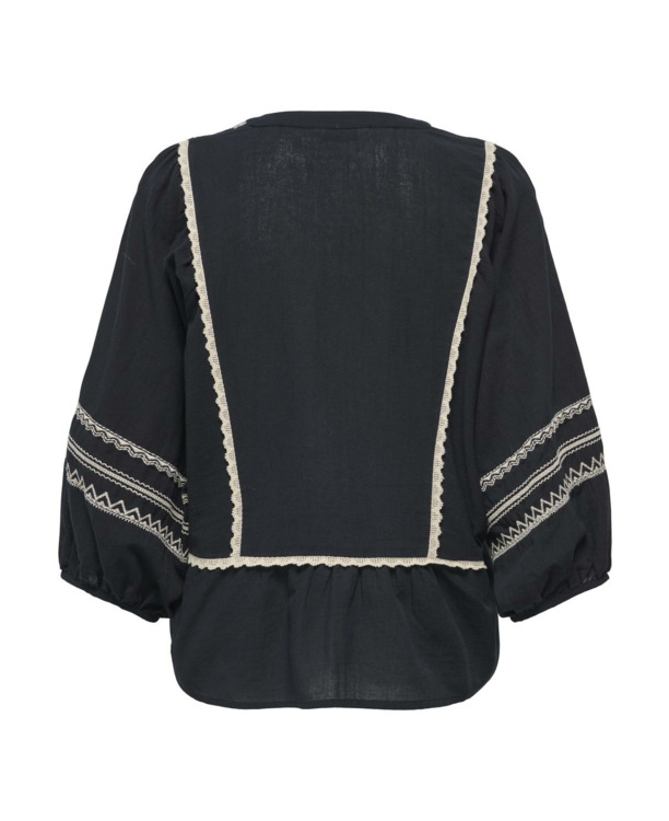 Regular Fit V-Neck 3/4 Sleeves (3/4) Top met V-hals en volumemouwen