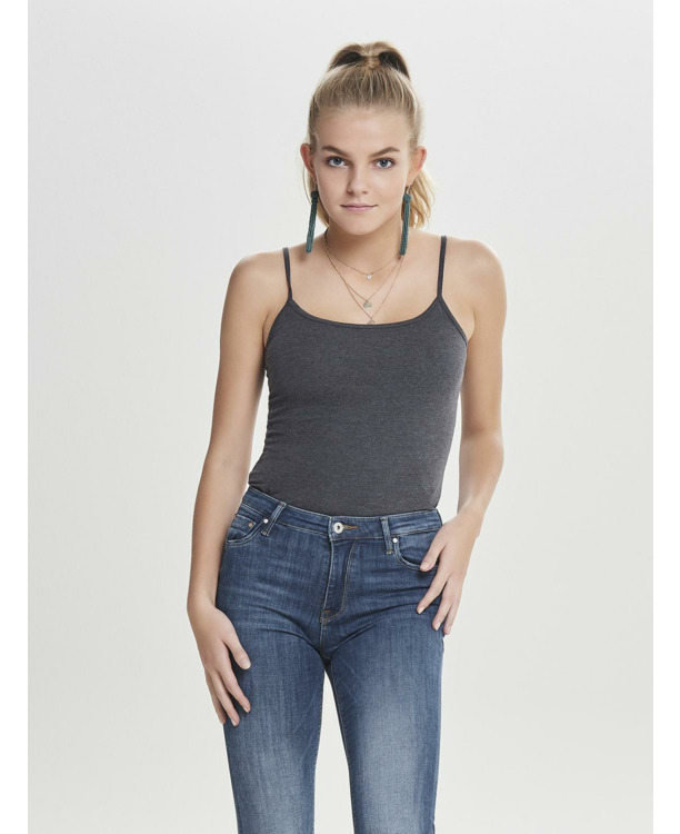 Regular Fit U-Neck Sleeveless (S/L) Regular fit tanktop met knoopsluiting