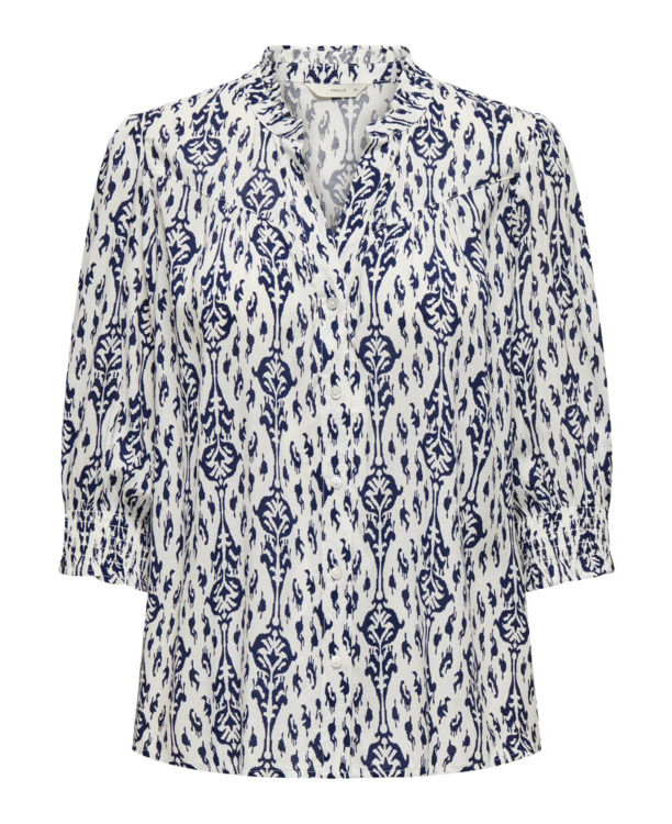Regular Fit Shirt Collar 3/4 Sleeves (3/4) Vrouwelijk overhemd met normale pasvorm en 3/4 mouwen