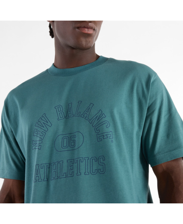 New Balance Heren Rond Graphic T-shirt Groen