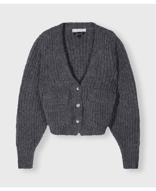10DAYS Dames chunky gebreide vest cardigan wolmix