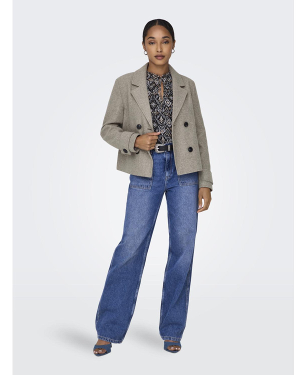 Spread Collar Long Sleeves (L/S) Omgekeerde jas met korte knoopsluiting