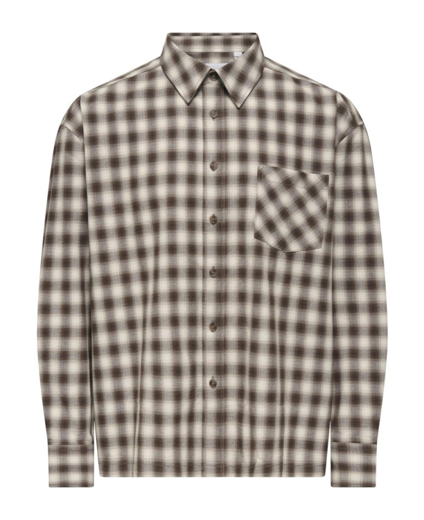 Ruimvallend Overhemd Kraag Lange Mouwen (L/M) Heren