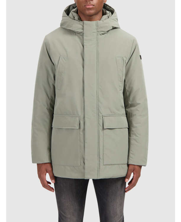 Logo Badge Parka 100% Polyester Mannen