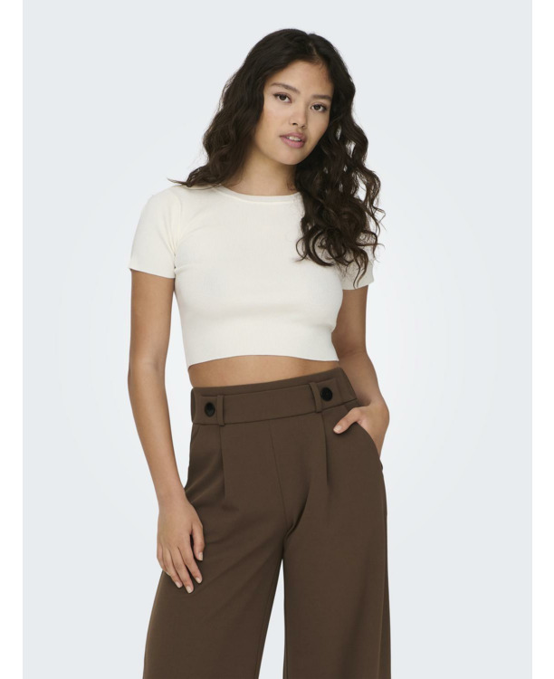 Knit Fit O-Neck Short Sleeves (S/S) Gebreide crop top