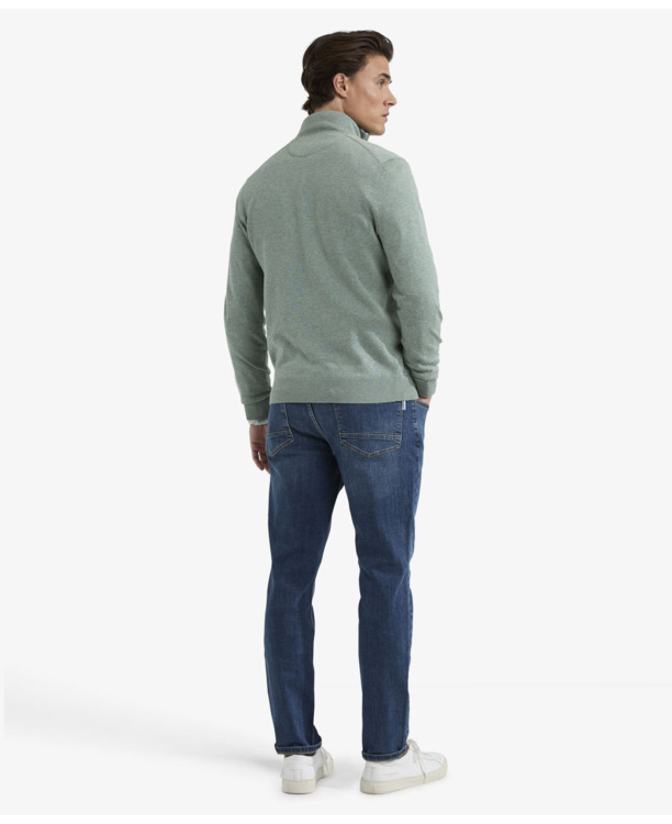 Zip Mock Sweater 100% Cotton Heren