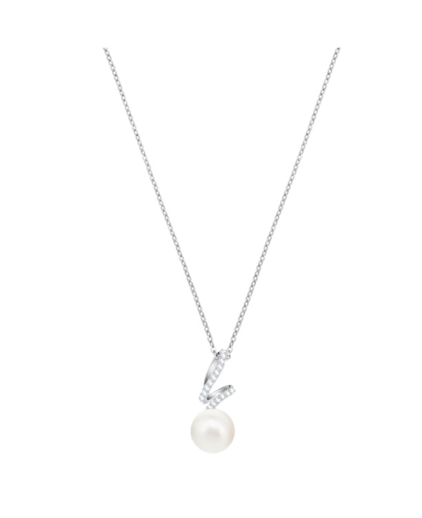 Gabriella Pendant Pearl OU Rhodium shiny Crystal White Pearl Crystal