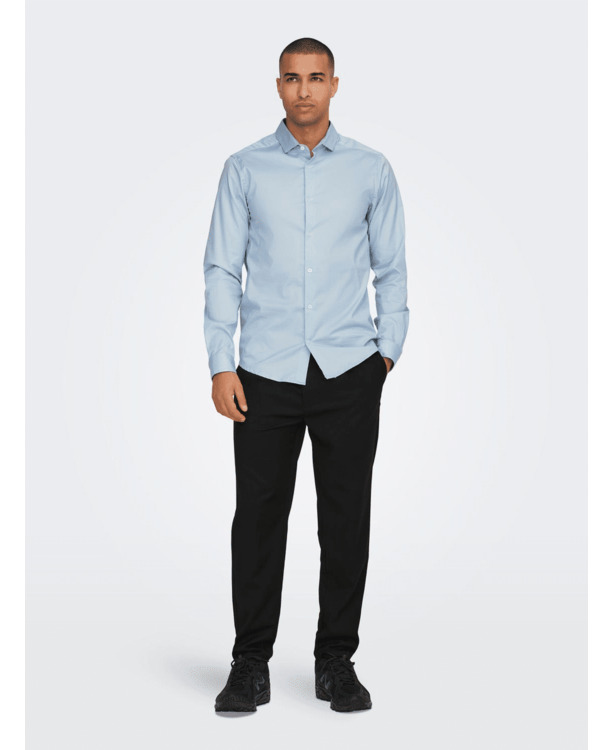 Slim Fit Overhemdkraag Lange Mouwen (L/M) Heren