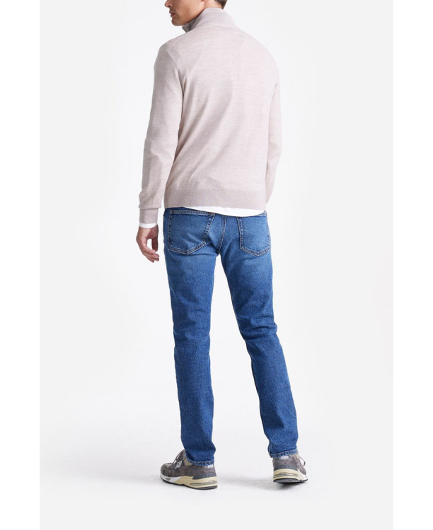King Essentials The Michael Half Zip Pull Merino Greige