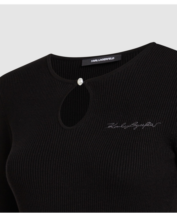 KEYHOLE DETAIL KNIT DRESS