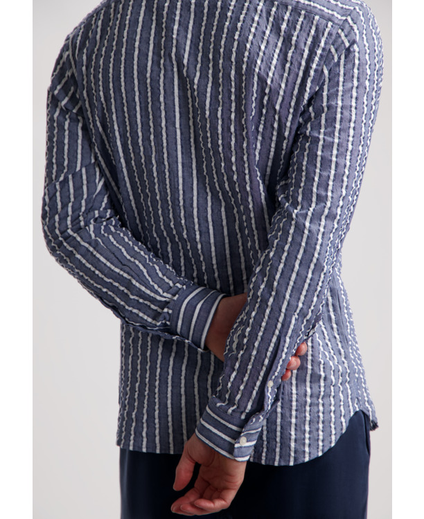 Leonard Shirt Seersucker Stripe