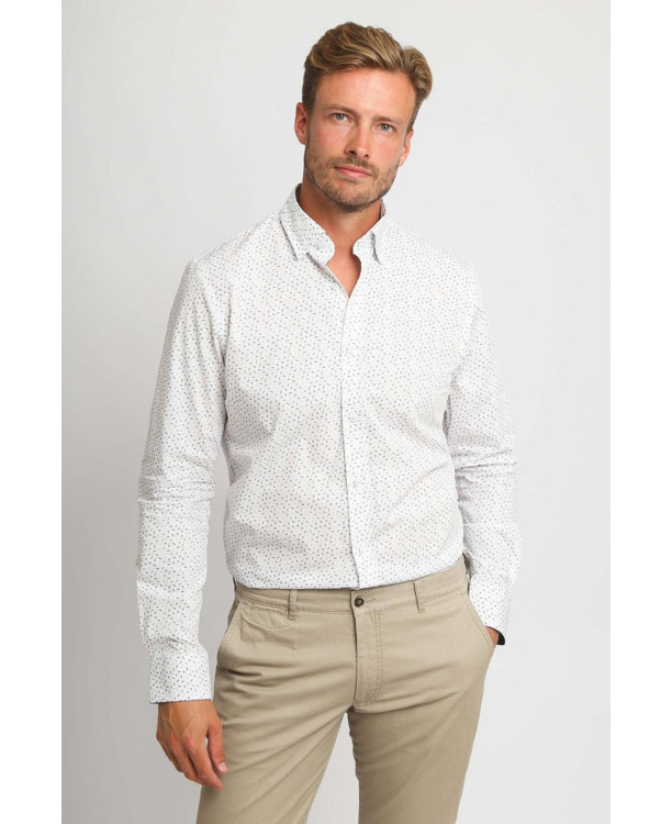 Suitable Overhemd Leaf Print wit