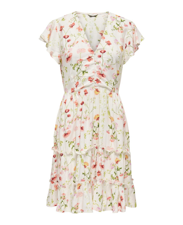 Regular Fit V-Neck CAP Sleeves (C/S) V-hals jurk met kapmouwen, geschikt voor dagelijks gebruik