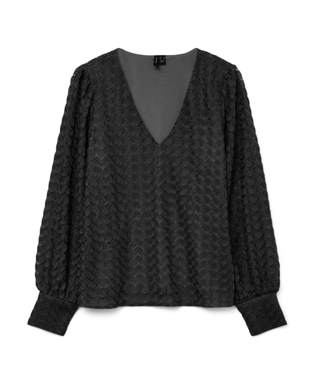 VMBECCA LS V-NECK LACE TOP JRS NOOS