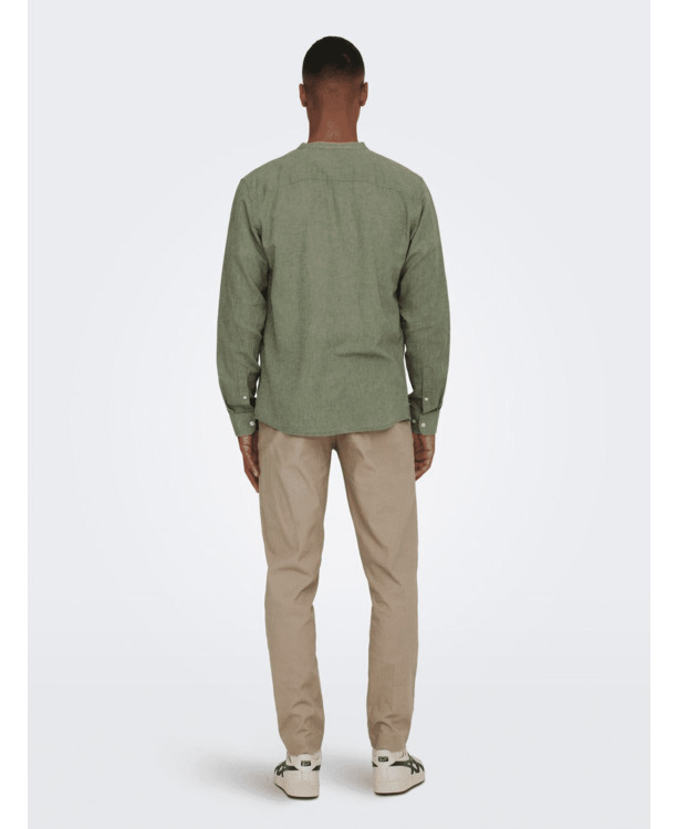 Slim Fit China Kraag Lange Mouwen (L/M) Heren
