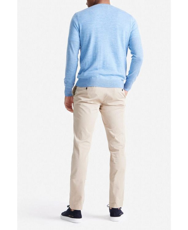 King Essentials The John Pullover Merino Lichtblauw