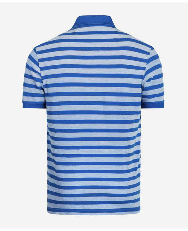 Oxford Piquee Stripe Polo 100% Cotton Heren