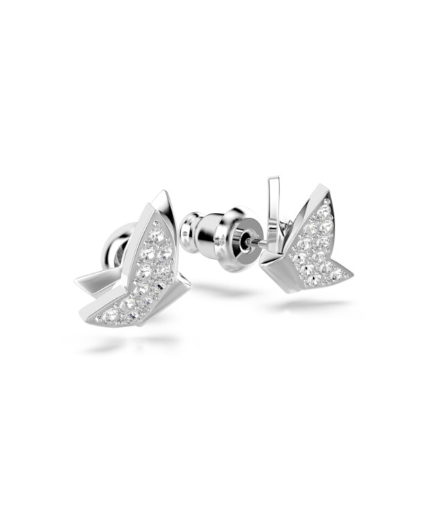 Idyllia Lilia Pierced Earrings Stud Rhodium shiny Crystal