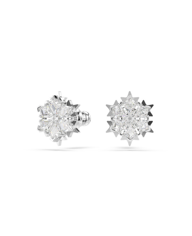 Magic Pierced Earrings Stud MFO Rhodium shiny White