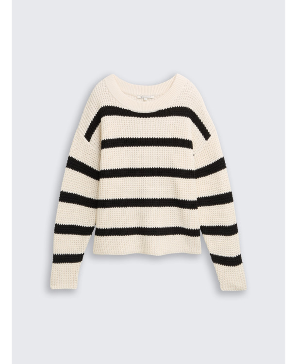 Uitgebreide trui met streeppatroon