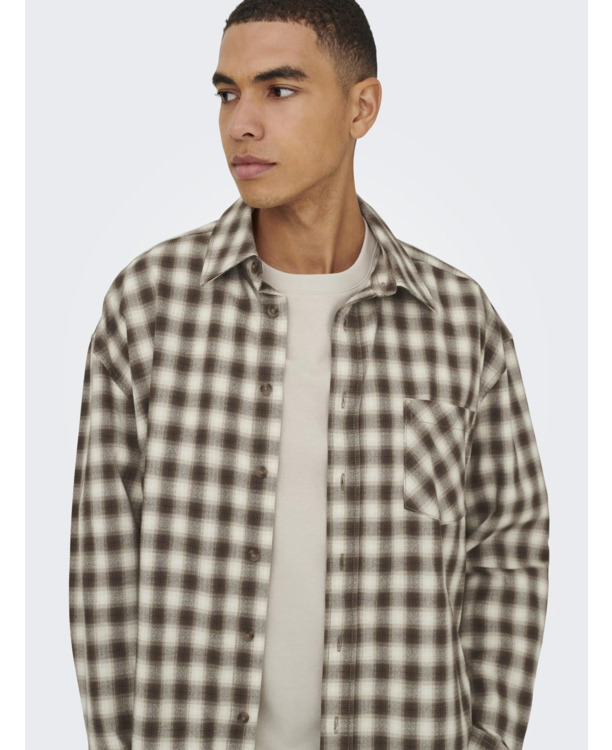 Ruimvallend Overhemd Kraag Lange Mouwen (L/M) Heren