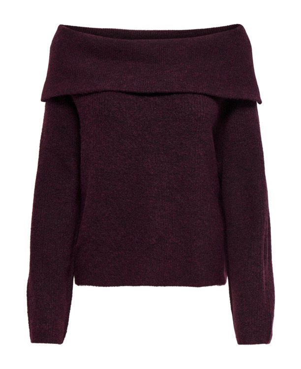 Loose Fit High Neck Long Sleeves (L/S) Gebreide trui met lange mouwen en losse pasvorm