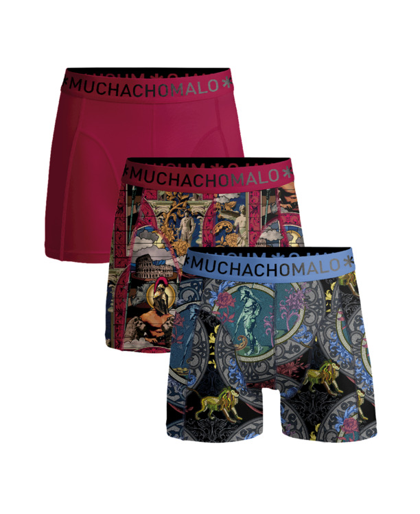 Heren 3-pack Boxershorts Rome Print/Print/Red