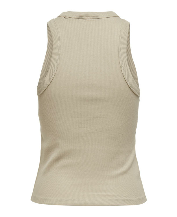Slim Fit Square Neck Sleeveless (S/L) BASIC Tanktop zonder mouwen met slim fit