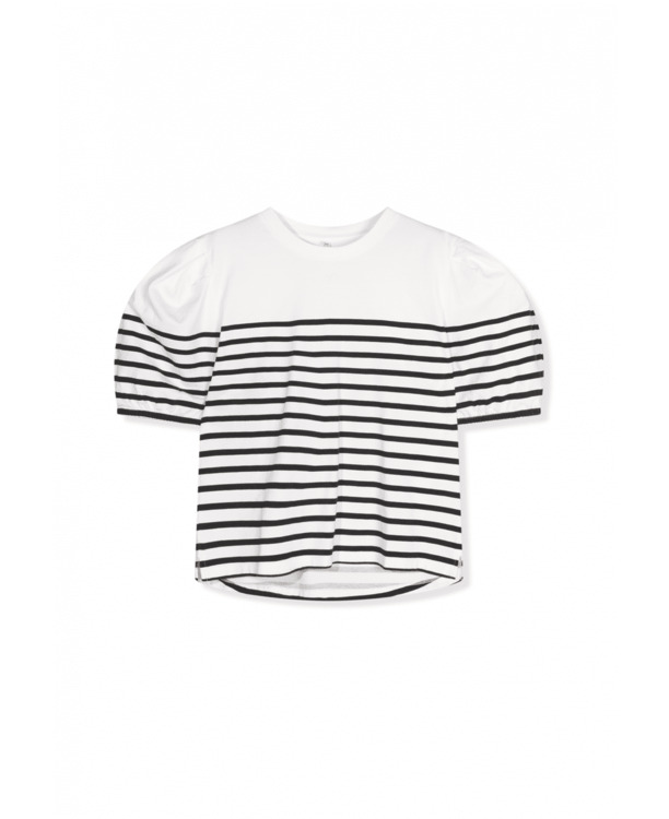 balloon sleeve tee stripes