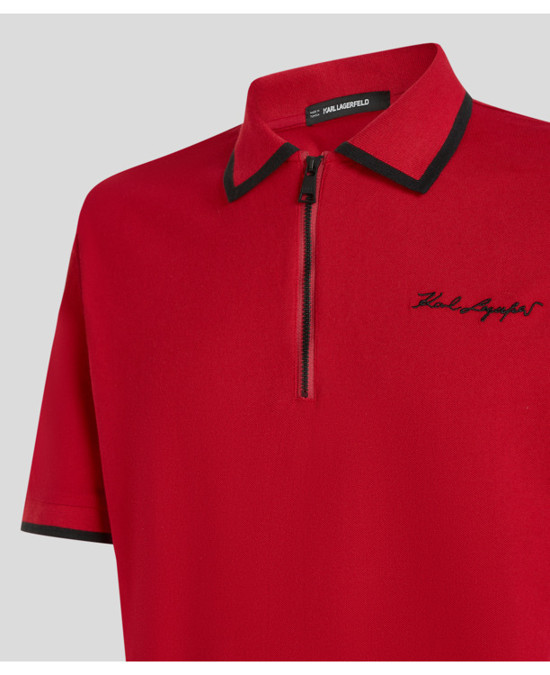 SIGNATURE EMB ZIP POLO