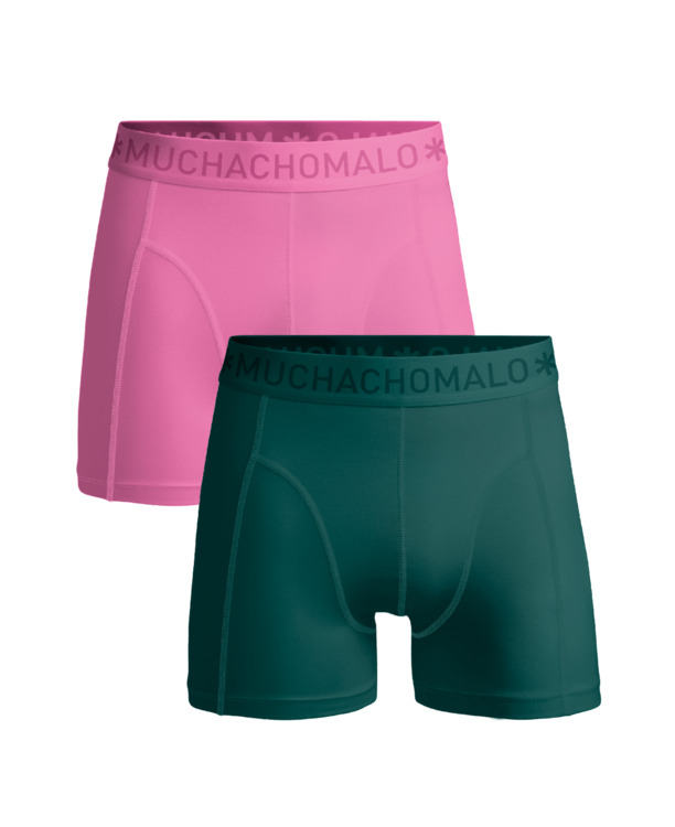 Heren 2-Pack Boxershorts Effen Green/Pink