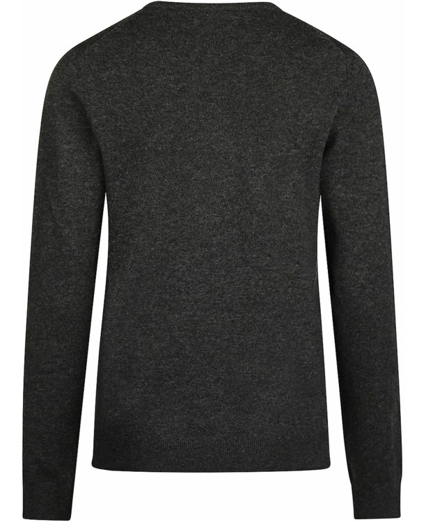 Steppin' Out Dames Pullover V-hals Merinowol Antraciet