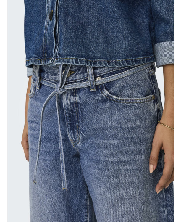 Balloon Fit Riemlussen Hoge Taille Straight Fit Jeans