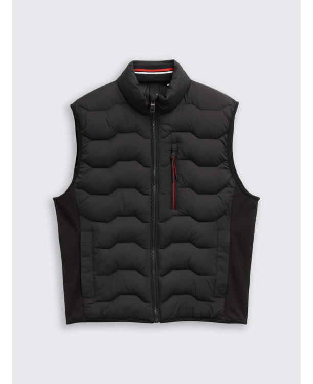 Hybride katoenen vest met bomberkraag