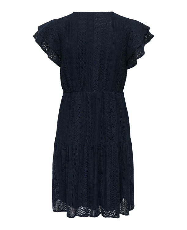Regular Fit V-Neck Short Sleeves (S/S) V-hals jurk met kant detail