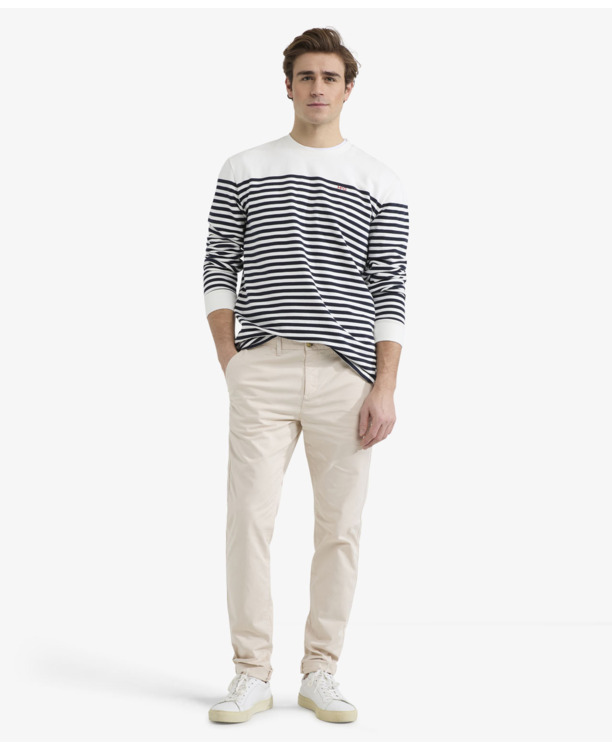 Striped Sweatshirt 100% Cotton Heren