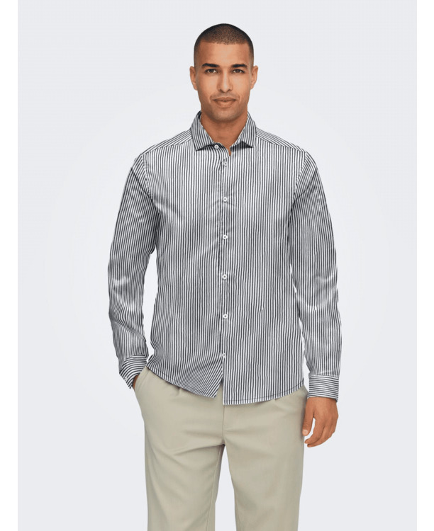Slim Fit Overhemdkraag Lange Mouwen (L/M) Heren