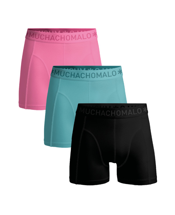 Jongens 3-Pack Boxershorts Effen Black/Blue/Pink