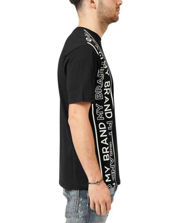 MIJN MERK LIJNEN ZWARTE T-SHIRT MANNEN
