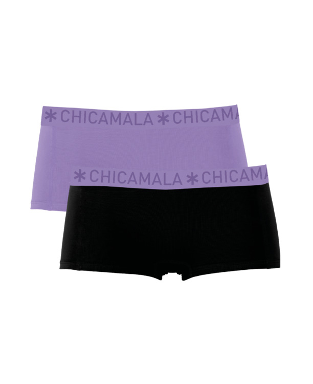 Dames 2-pack Boxershorts Effen Purple/Black
