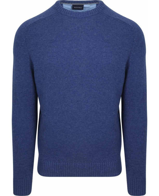Suitable Lamswol Trui Ronde Hals Royal Blauw